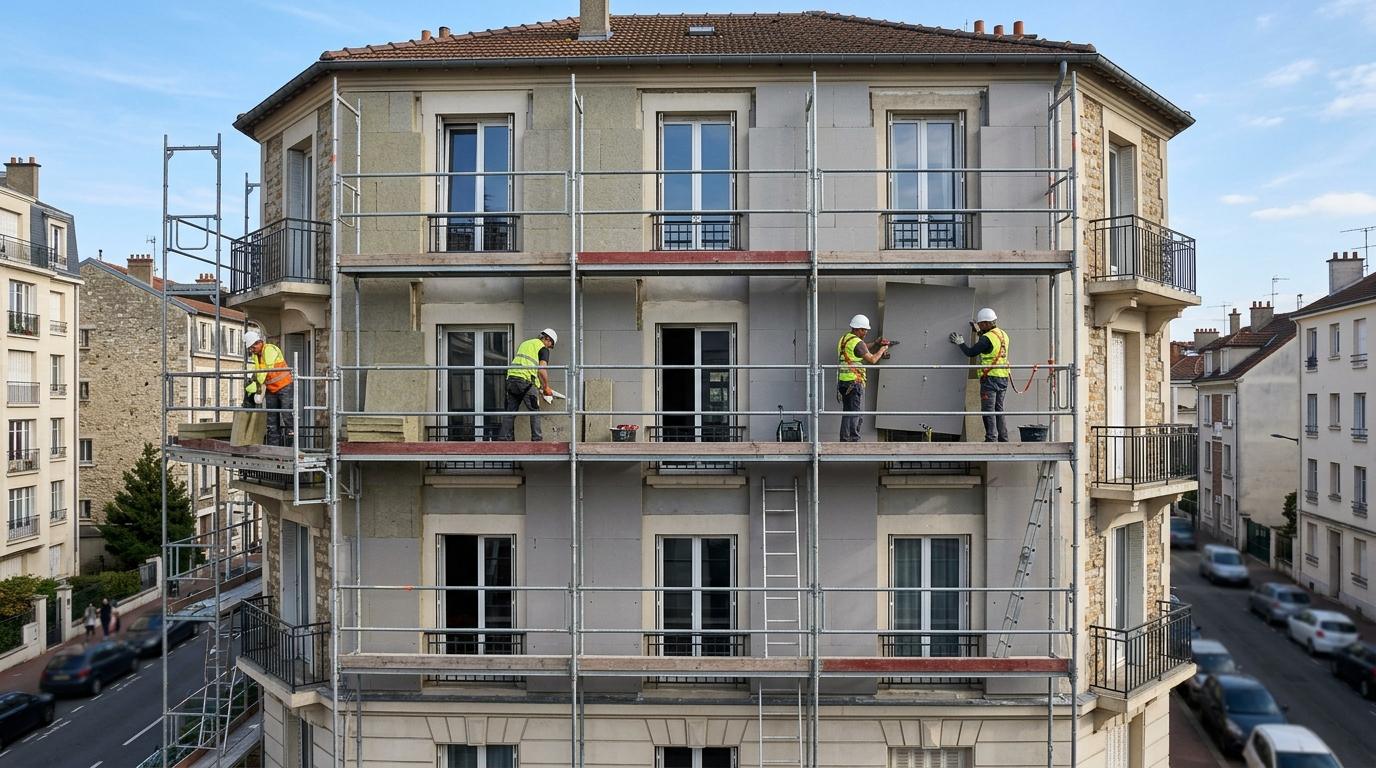 Isolation thermique extérieure (ITE) — chantier Home Expert Habitat